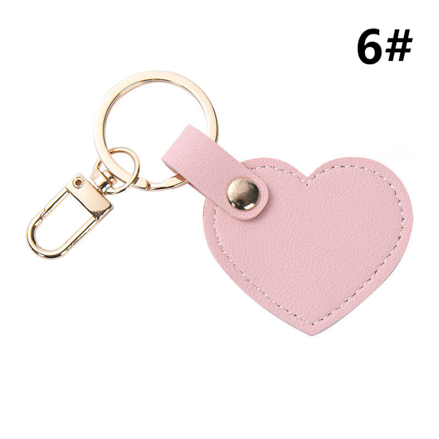 可愛いハート型レザーチャーム キーリング