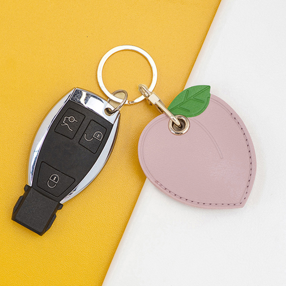 レザー調スマートキーケース 可愛いフルーツ型キーリング