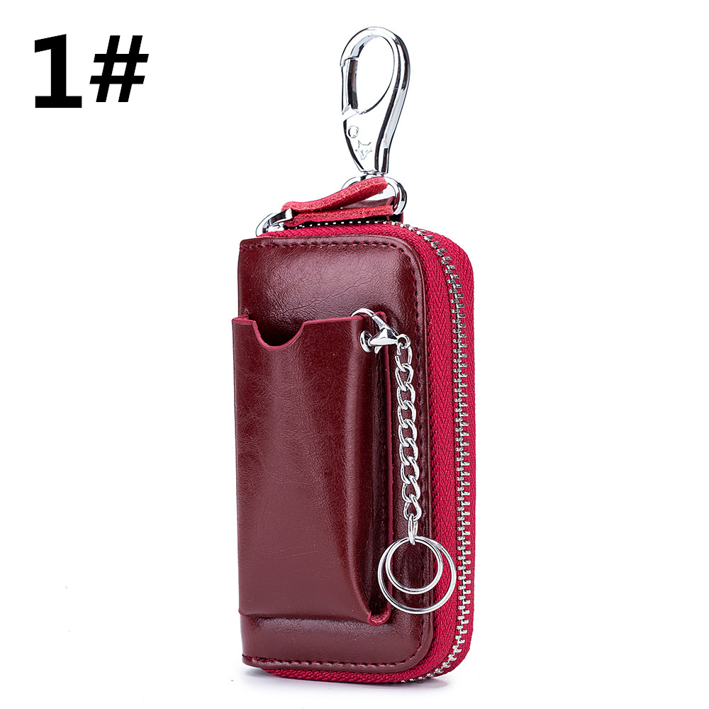 キーリング 本革レザーキーケース 牛革製 上品な小物入れ メンズ