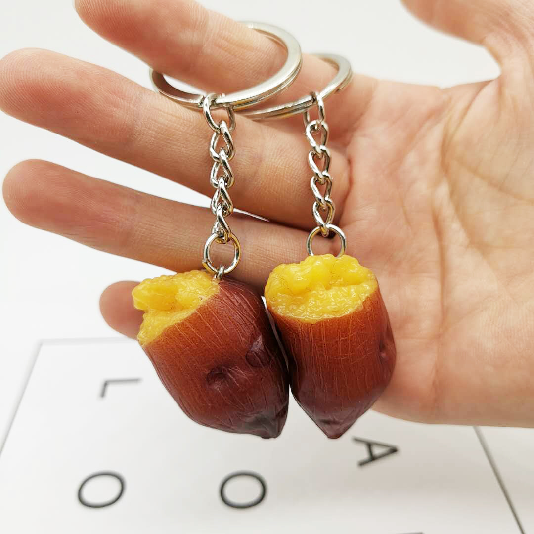 キーリング 焼き芋ミニチュア付きキーチェーン