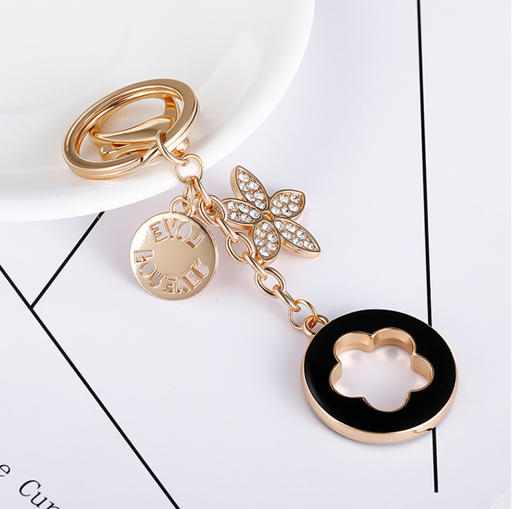 花モチーフ キーリング バッグチャーム キーホルダー