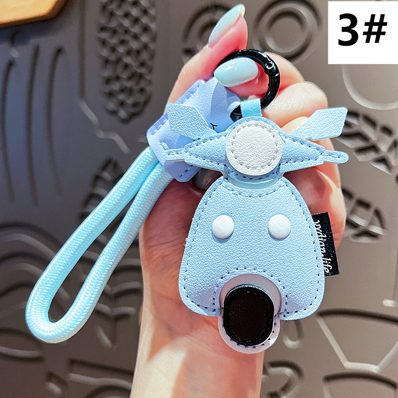 可愛い車型レザーバッグチャーム キーリング