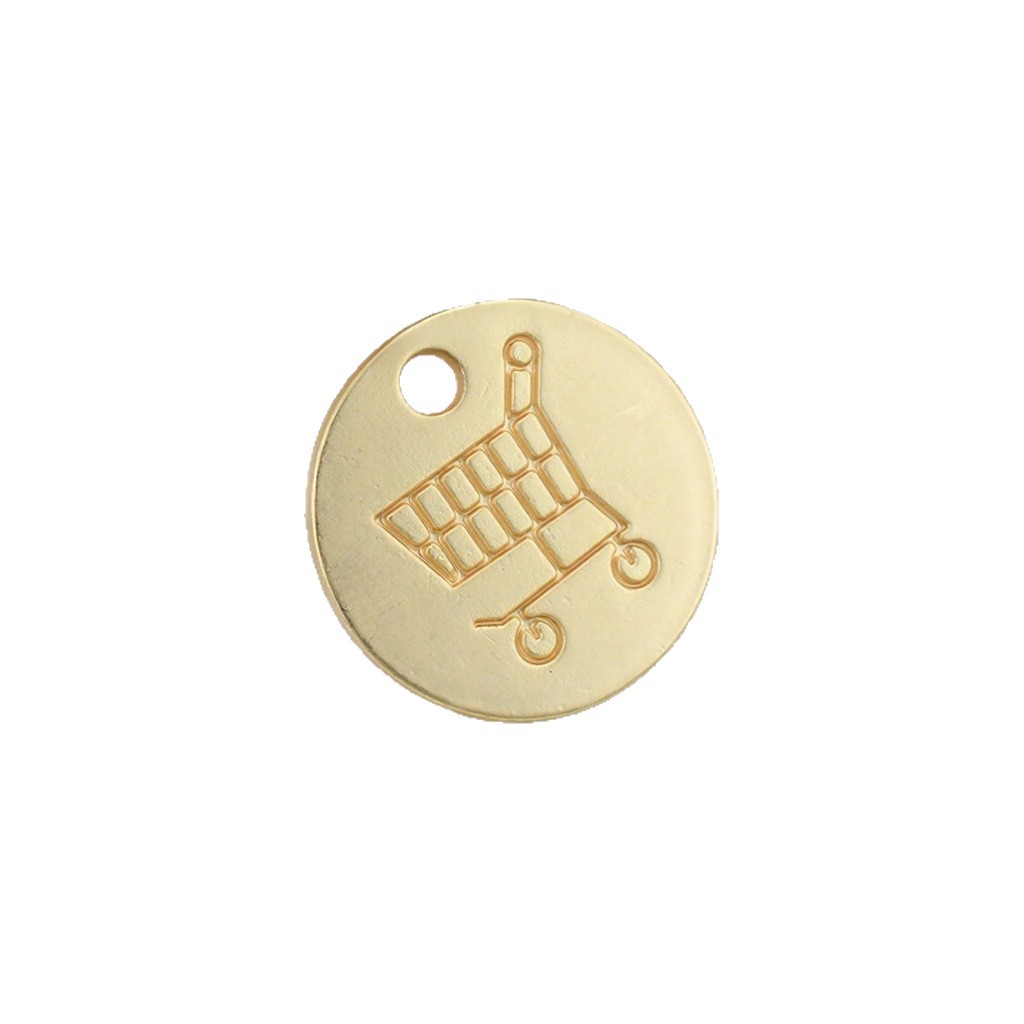 キーリング ショッピングカート型円形キーチェーン