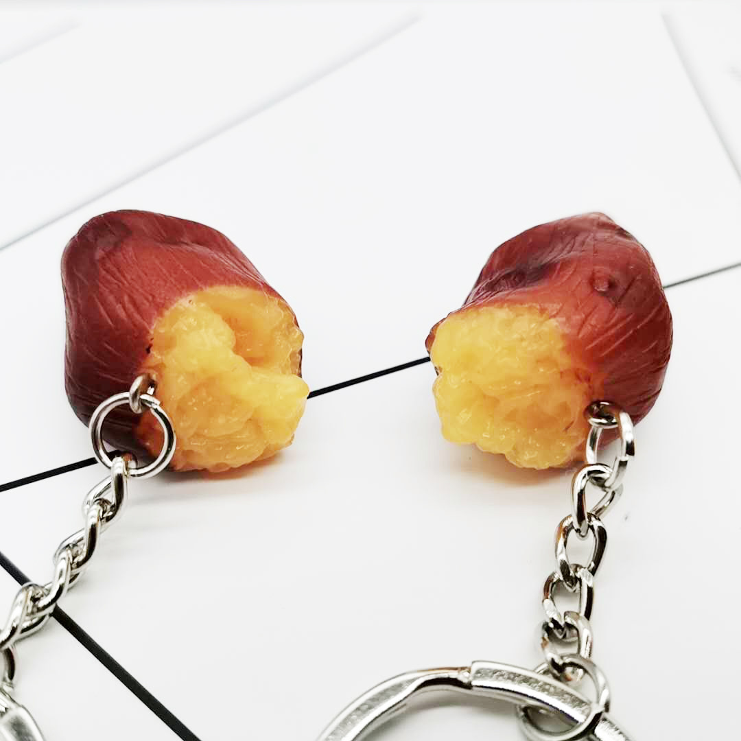 キーリング 焼き芋ミニチュア付きキーチェーン