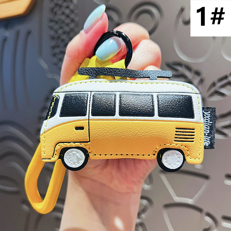 可愛い車型レザーバッグチャーム キーリング