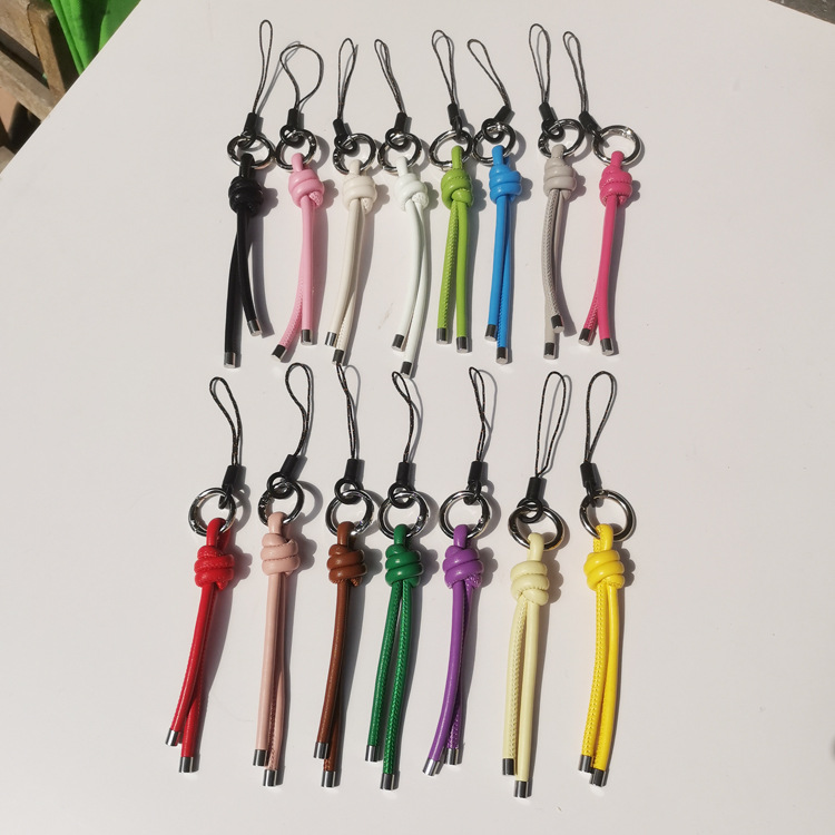 全15色 編み込みタッセル付きキーリング 落下防止ストラップ