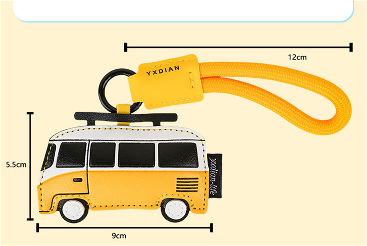 可愛い車型レザーバッグチャーム キーリング