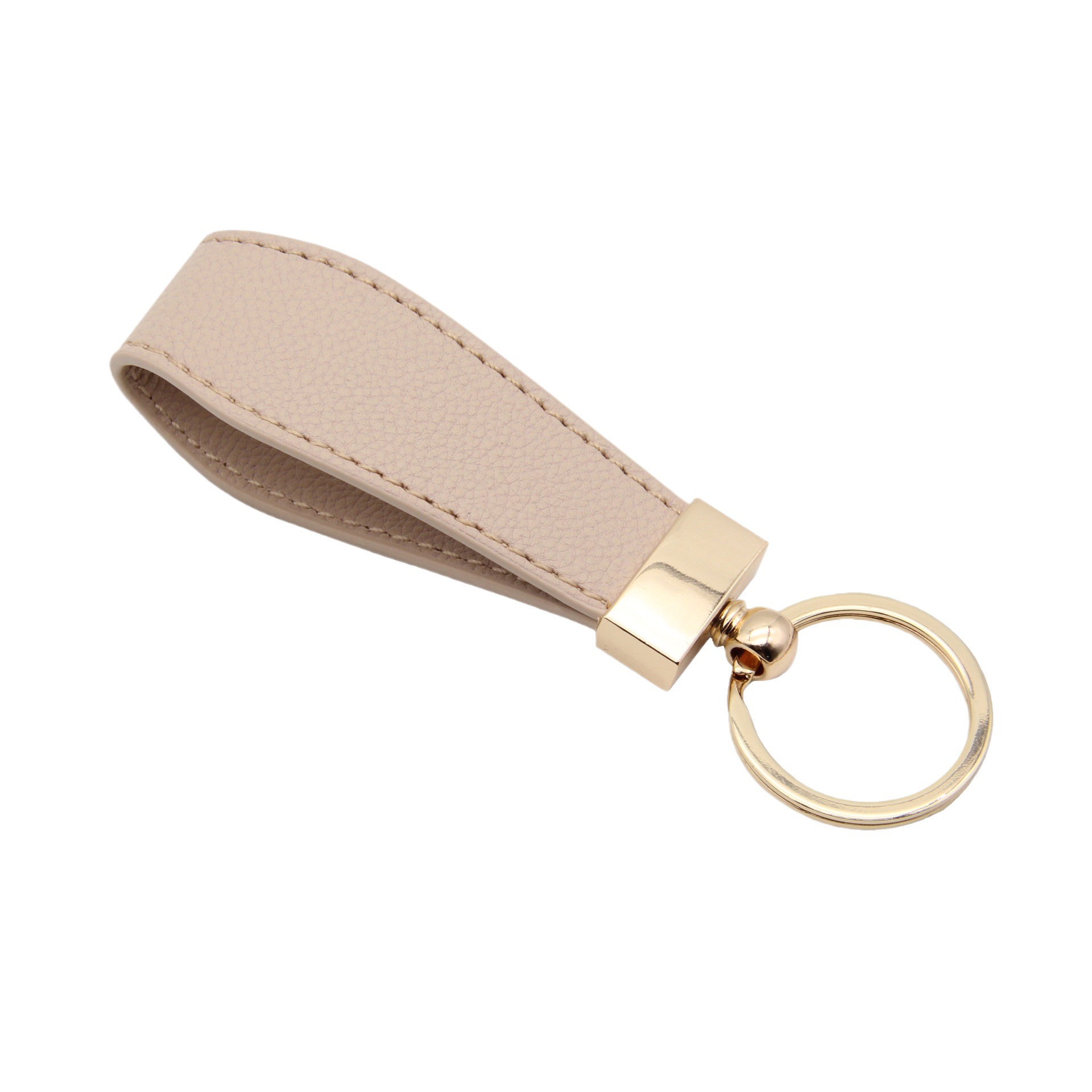 本革ループ型レザーキーリング 金具付き