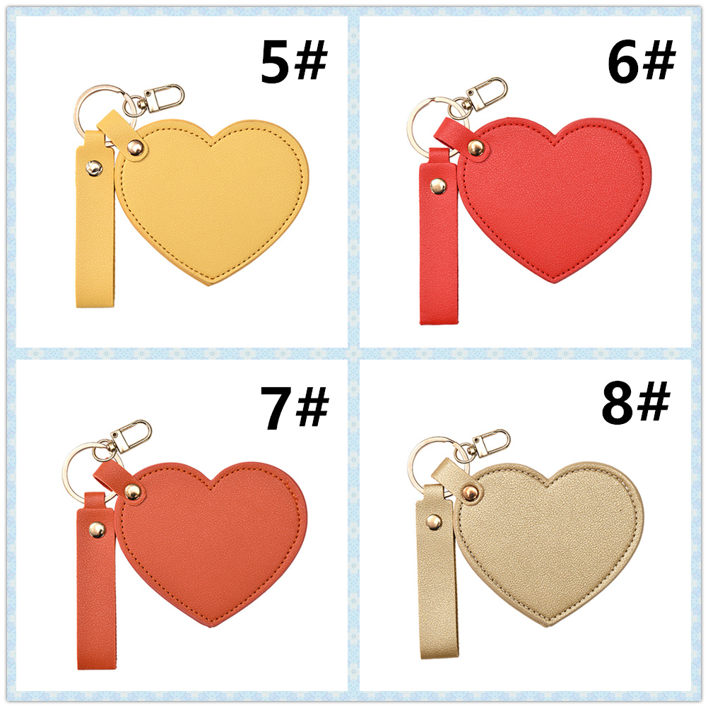 ハート型レザーチャーム付きキーリング