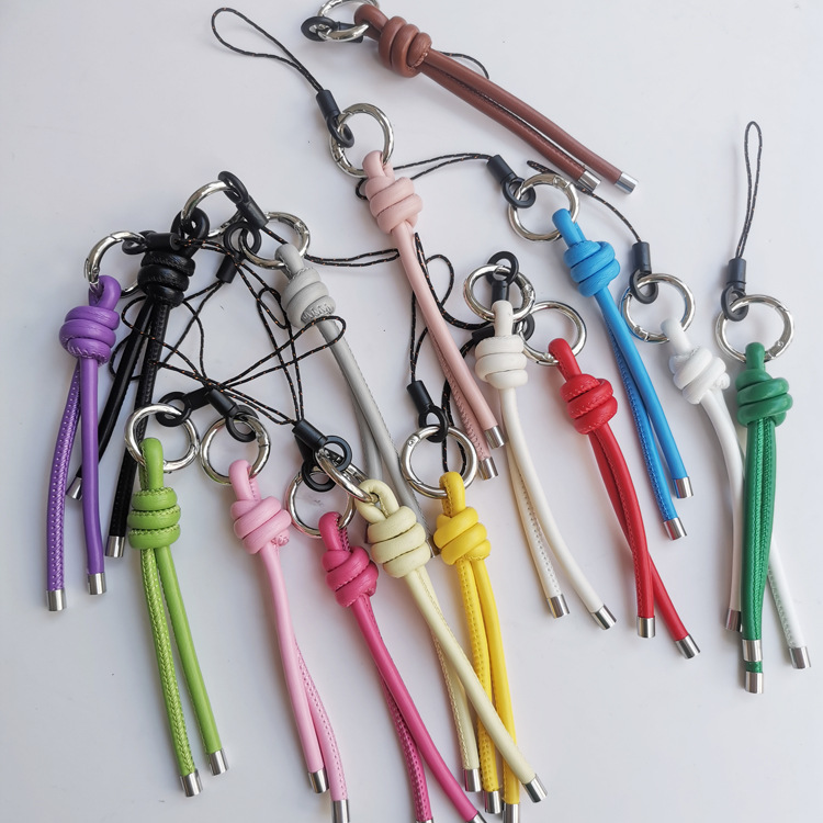 全15色 編み込みタッセル付きキーリング 落下防止ストラップ