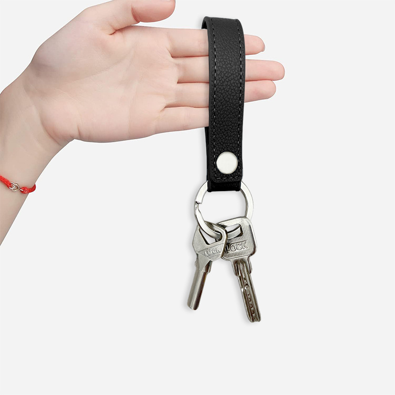 キーリング シンプルレザーストラップ式キーリング