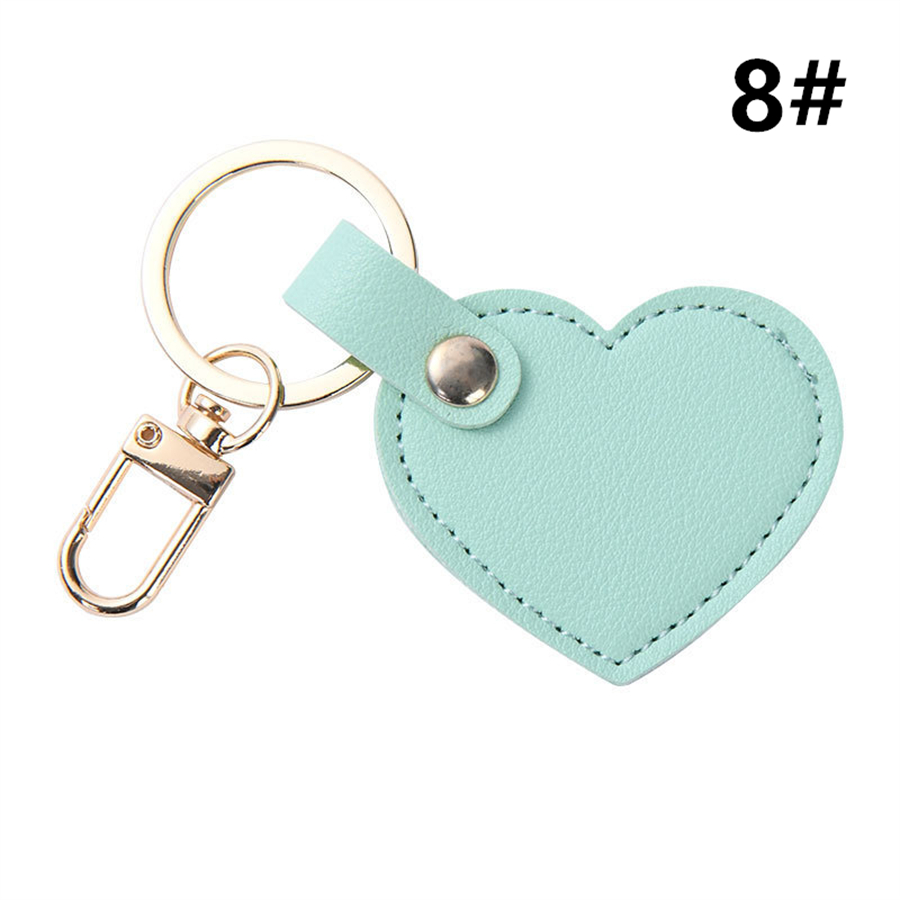 可愛いハート型レザーチャーム キーリング