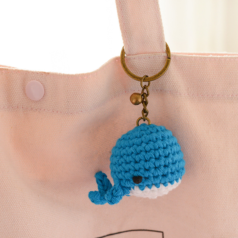 キーリング 手編み海の生き物モチーフキーチェーン