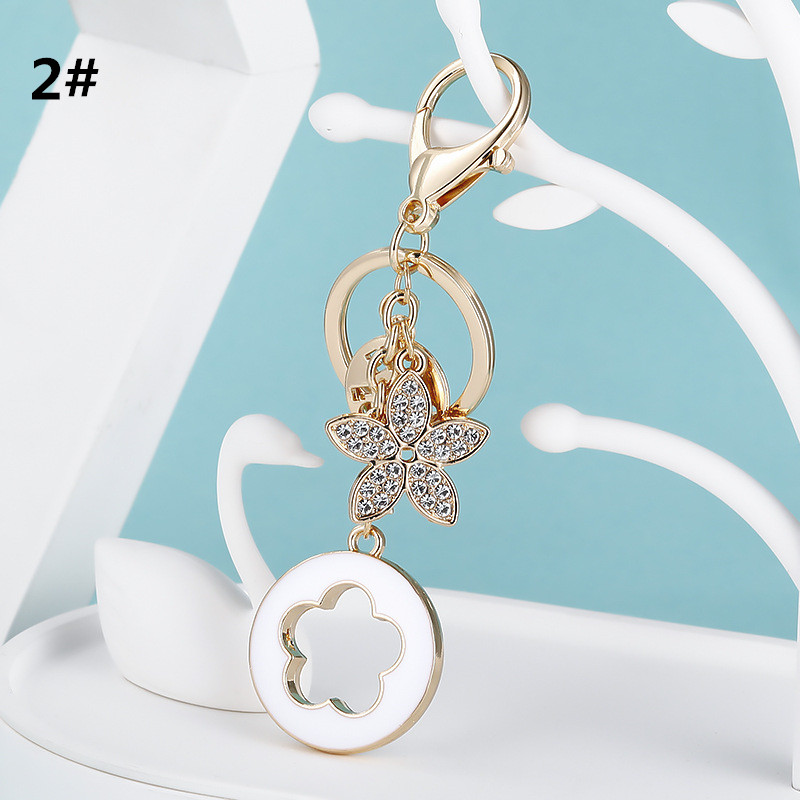 花モチーフ キーリング バッグチャーム キーホルダー