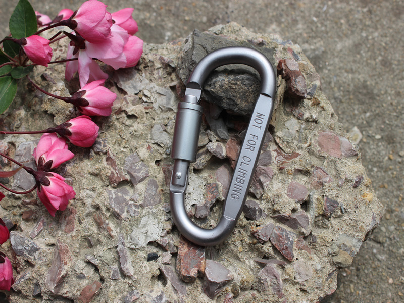 キーリング ロック機能付き金属製カラビナキーホルダー