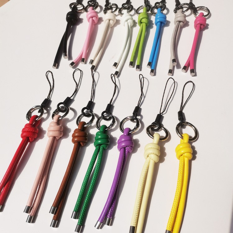 全15色 編み込みタッセル付きキーリング 落下防止ストラップ