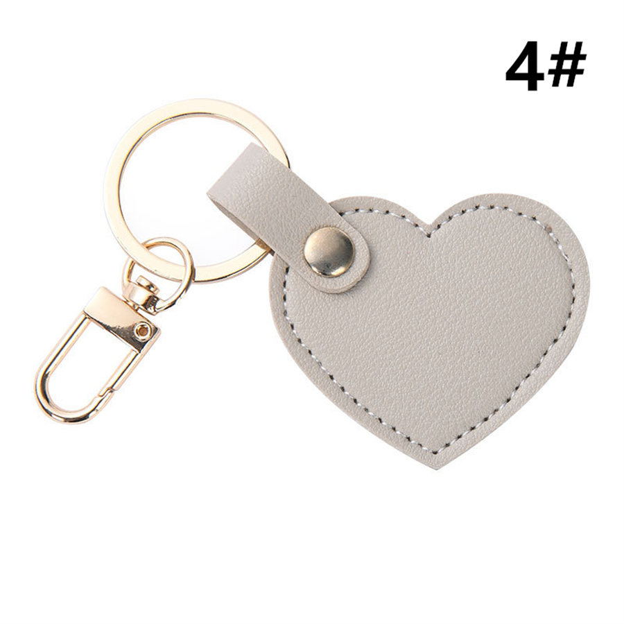 可愛いハート型レザーチャーム キーリング