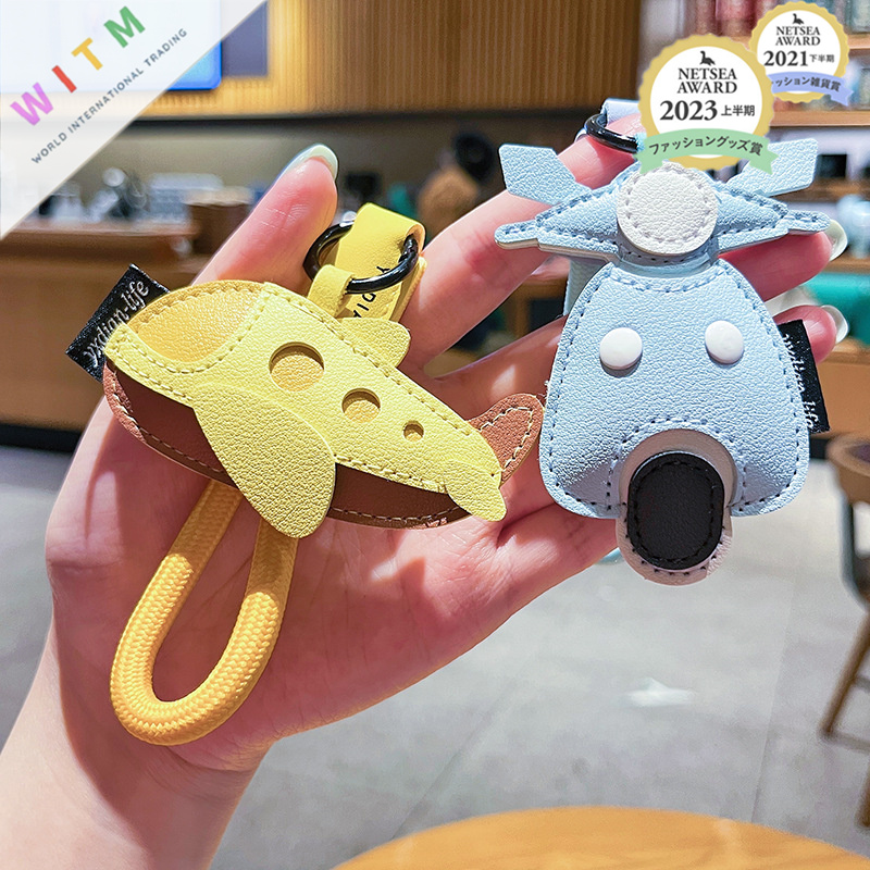 可愛い車型レザーバッグチャーム キーリング