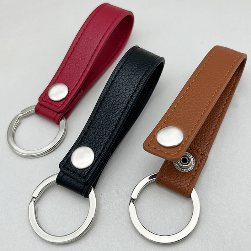 キーリング シンプルレザーストラップ式キーリング