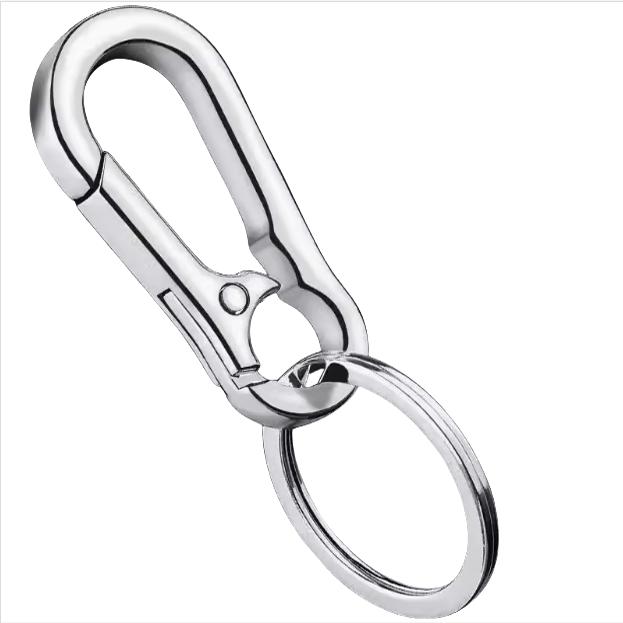 キーリング 回転式ナスカン付きシルバー金属キーリング