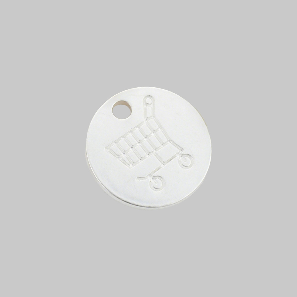 キーリング ショッピングカート型円形キーチェーン