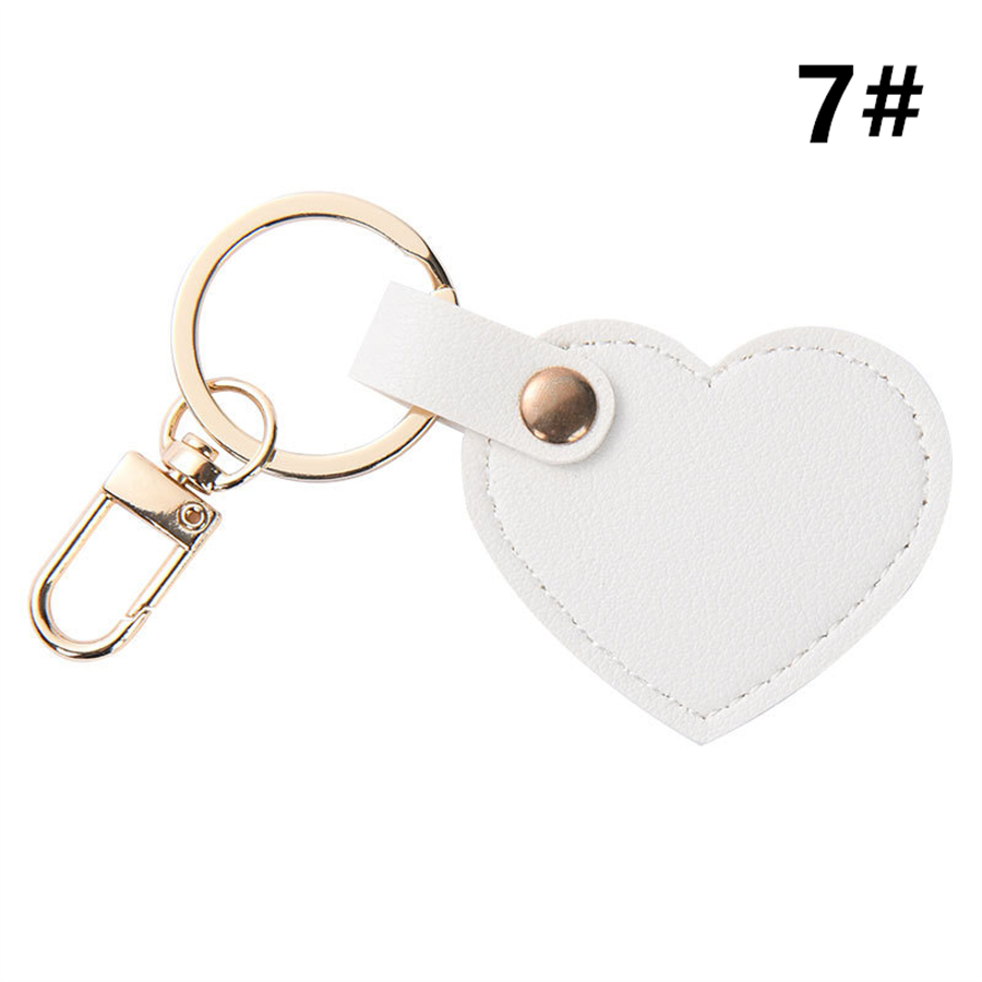 可愛いハート型レザーチャーム キーリング
