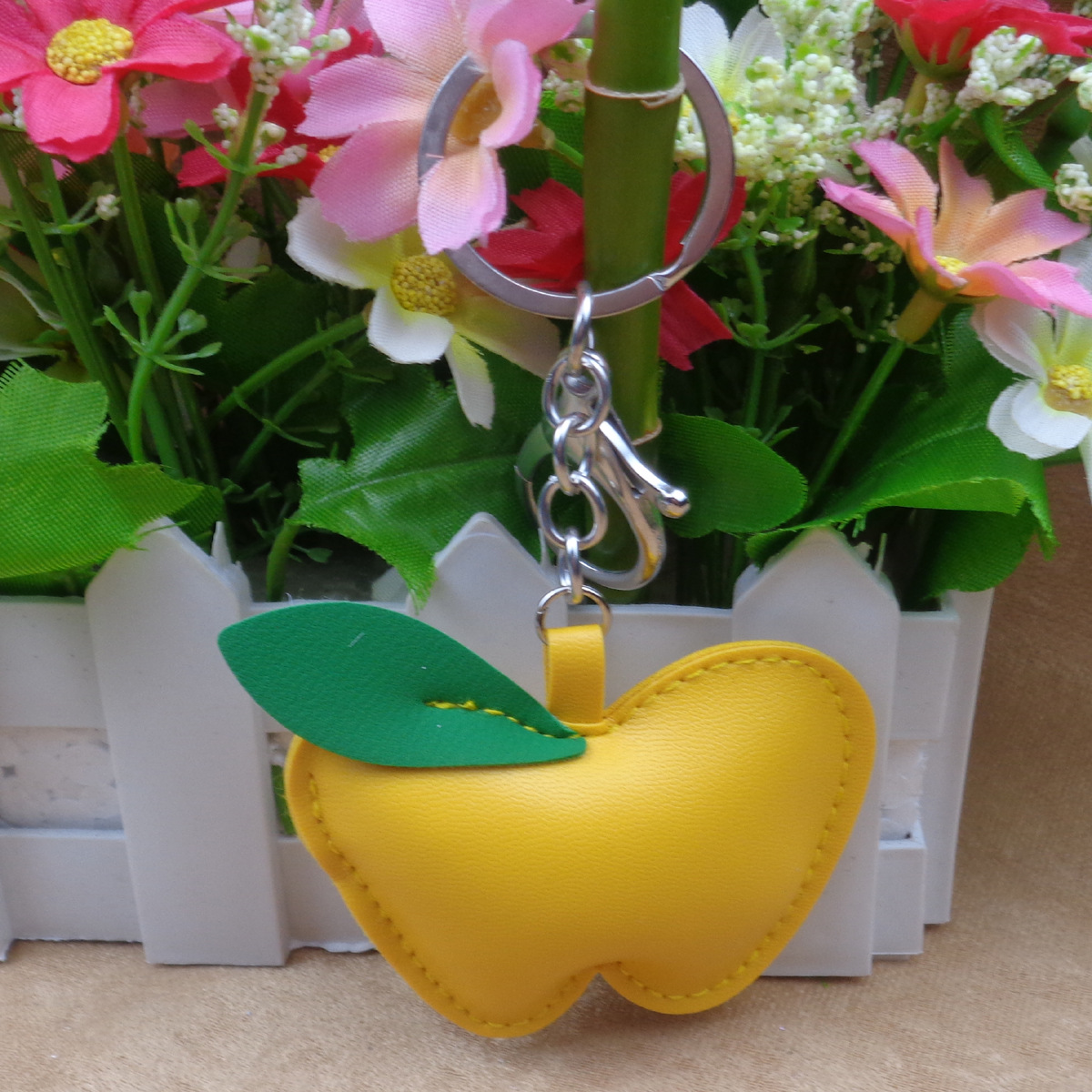 キーリング りんご型レザーキーチェーン