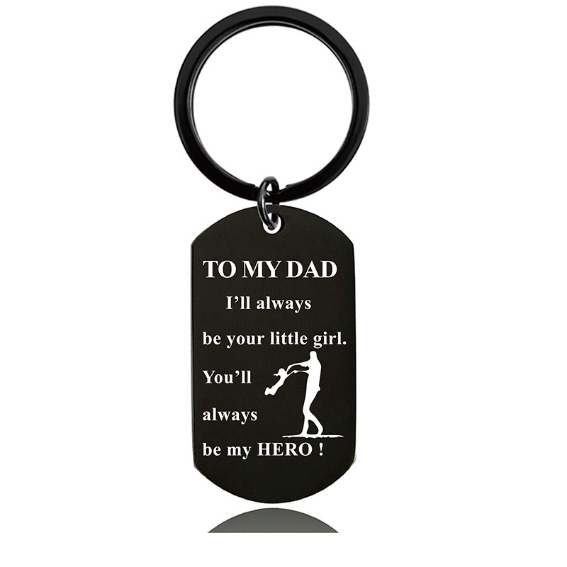 キーリング シルバーメッセージ刻印ドッグタグ型キーリング