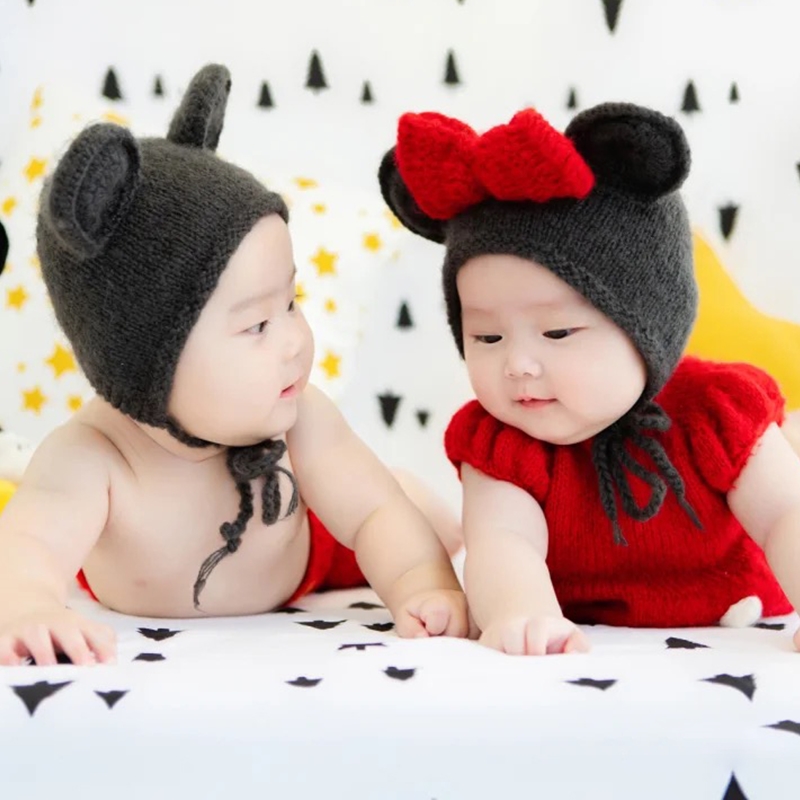 こどもコスプレ ねずみの耳付き帽子とお揃い衣装セット