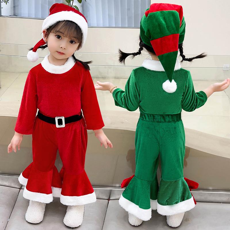 こどもコスプレ サンタとこびと クリスマスつなぎ衣装