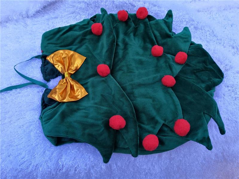 こどもコスプレ もこもこ星付きツリー帽子ロンパース