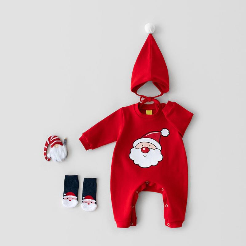 こどもコスプレ クリスマスなりきりロンパース帽子セット