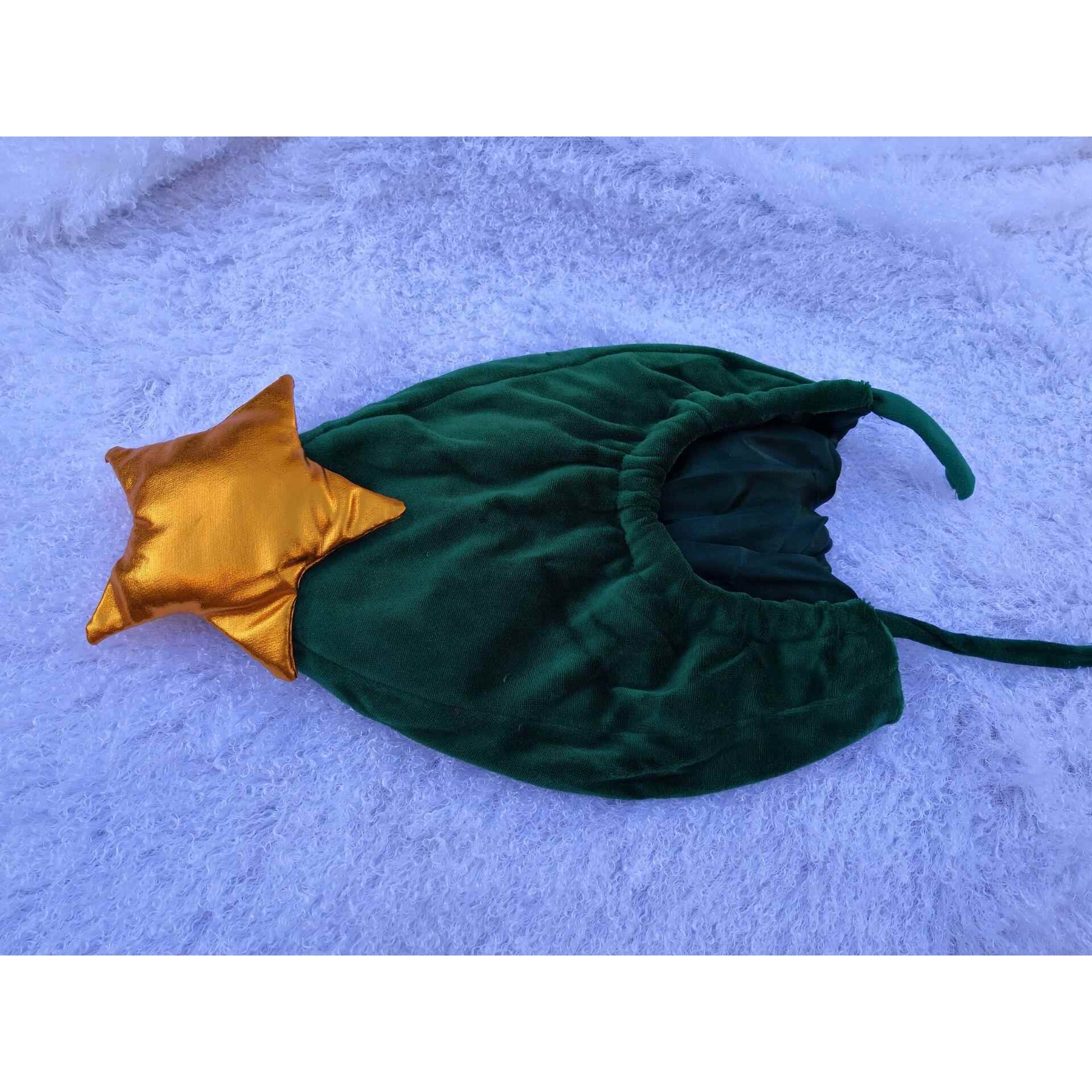 こどもコスプレ もこもこ星付きツリー帽子ロンパース