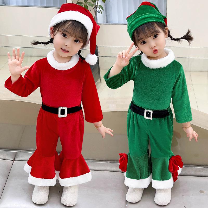 こどもコスプレ サンタとこびと クリスマスつなぎ衣装