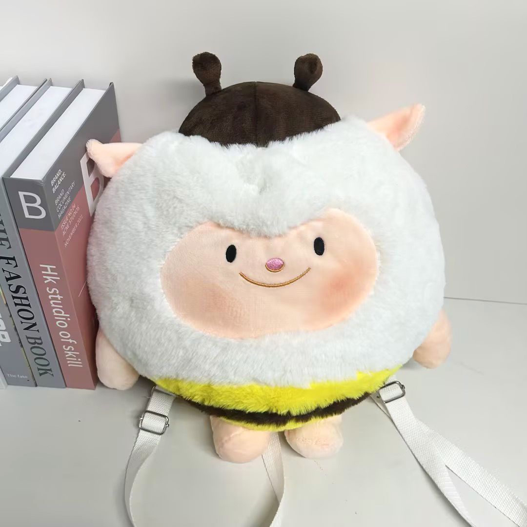 キッズリュック ふわふわおやすみみつばちリュック