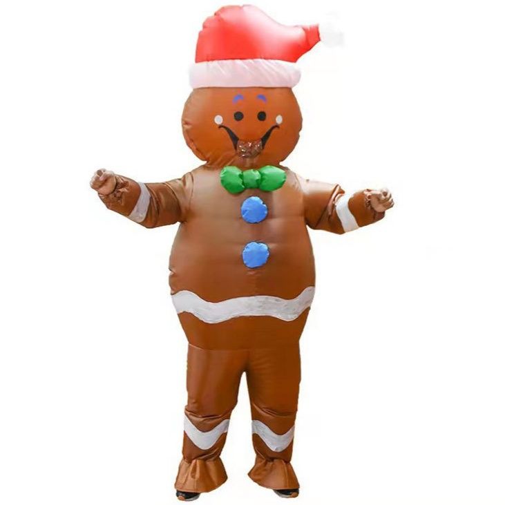 着ぐるみ クリスマス空気注入式ジンジャーマン着ぐるみ衣装