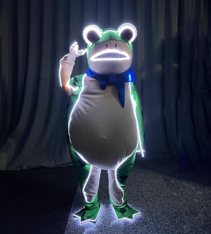  光るカエル着ぐるみハロウィン仮装コスチューム