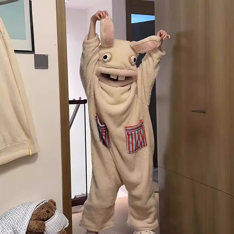 着ぐるみ もふもふうさぎ怪獣の着ぐるみパジャマ全身スーツ