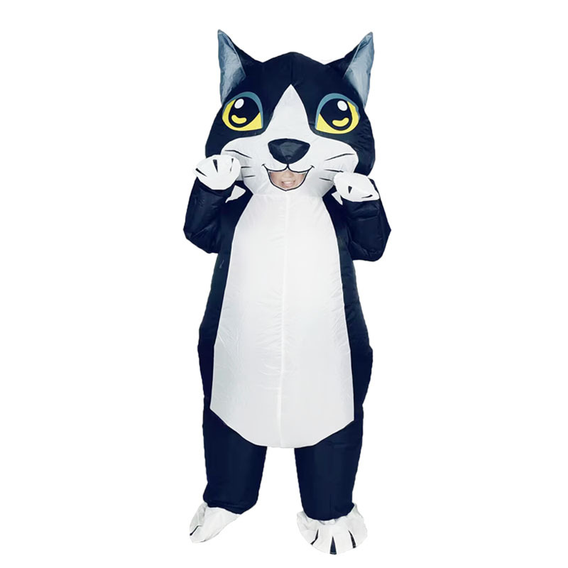着ぐるみ ふわふわ膨らむ猫の着ぐるみ全身コスチューム