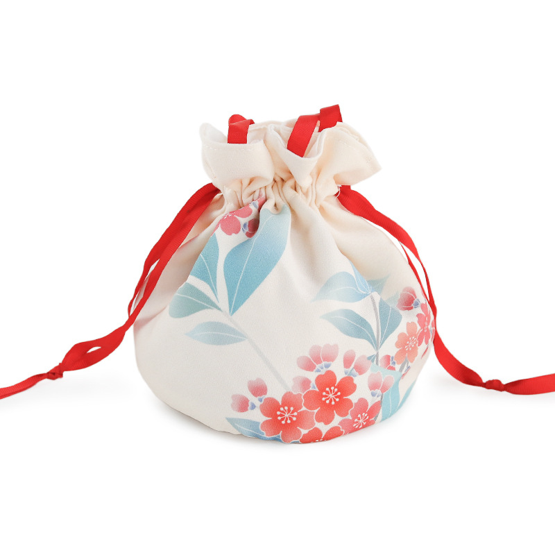 着物バッグ 和柄花模様巾着袋クラッチ信玄袋和装小物入れ