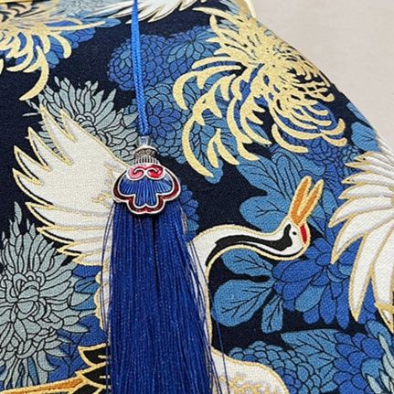 着物バッグ 鶴舞い踊る和装がま口クラッチバッグ