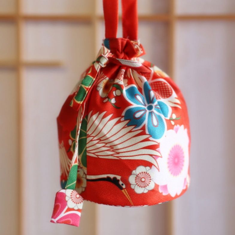 着物バッグ 和柄花柄巾着袋クラッチ信玄袋浴衣着物小物入れ