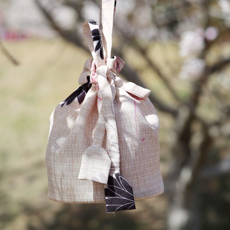 着物バッグ 和柄花柄巾着袋クラッチ信玄袋浴衣着物小物入れ