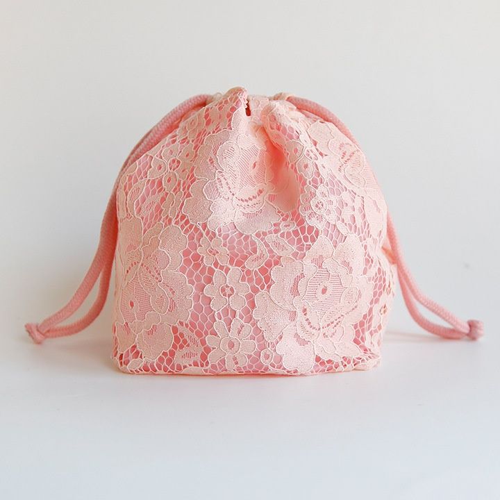 着物バッグ 和柄レース巾着袋 花柄クラッチバッグ 浴衣着物小物入れ