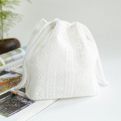 着物バッグ 和柄レース巾着袋 花柄クラッチバッグ 浴衣着物小物入れ