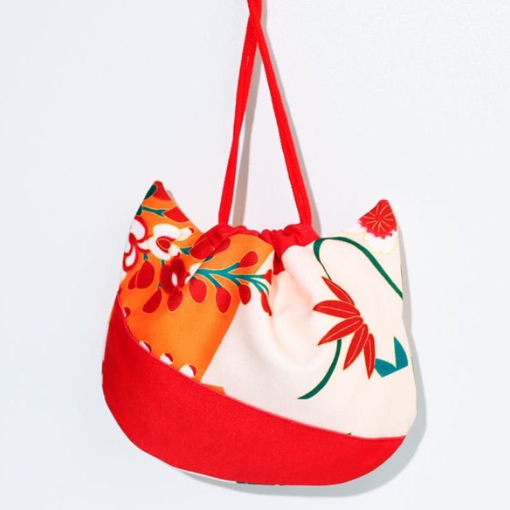 着物バッグ 和柄花柄巾着クラッチバッグ 信玄袋 浴衣着物用小物入れ