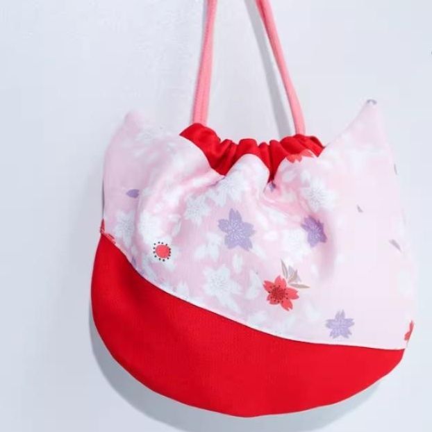 着物バッグ 和柄花柄巾着クラッチバッグ 信玄袋 浴衣着物用小物入れ