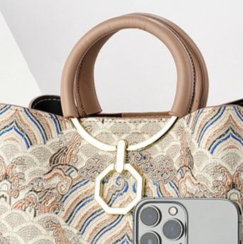 着物バッグ 和風錦織文様二通り使い鞄