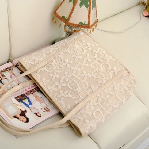 着物バッグ 桜花刺繍の上品な和風大容量手提げ鞄