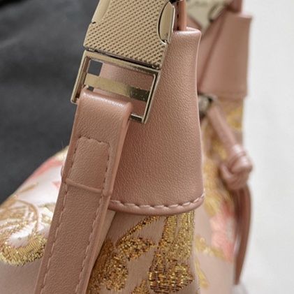 着物バッグ 花刺繍和装風ショルダーバッグ